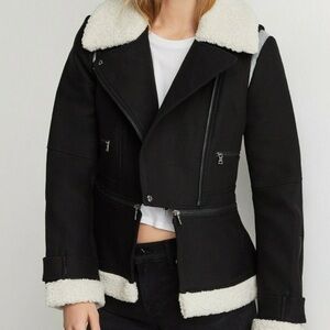 BCBG Maxazria Shearling Biker Moto Peplum Jacket
NWT
BCBGMaxAzria
